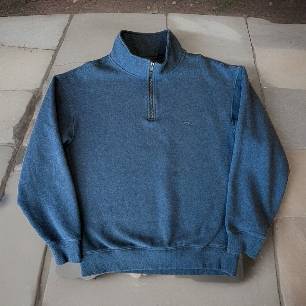 Rodd & Gunn 1/4 Zip Fleece Pullover Large Blue Casual Sportswear New York LA